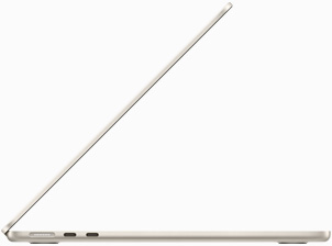 Mặt bên của MacBook Air màu Ánh Sao